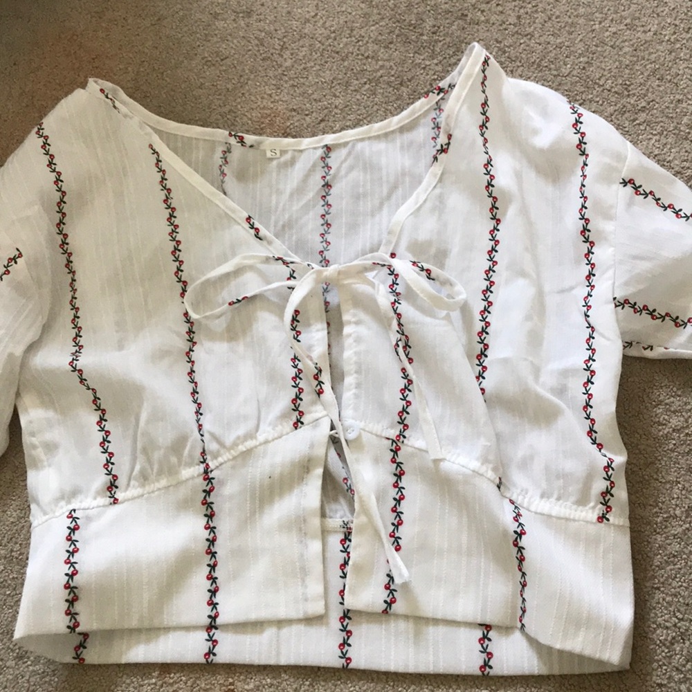 white cherry blouse